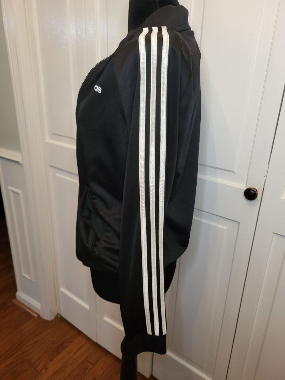 Adidas Black White Track Stripe Zip Up jacket S Streetwear Activewear School Gym - Picture 6 of 8